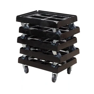 5 x Transportroller Transportwagen für Kisten 60 x 40 cm mit 4 Lenkrollen schwar - Bild 1 von 4