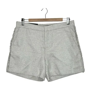 Banana Republic Metallic Beige Fringe 5” Ryan Shorts Womens 6 Tweed Sparkly - Picture 1 of 9