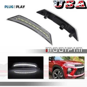 Par de luces LED delanteras blancas laterales transparentes para Chevy Trailblazer 2021-24 - Imagen 1 de 9
