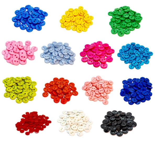 50 Knöpfe 9mm in verschiedenen Farben 2-Loch - Bild 1 von 1