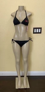 NWT Juicy Couture Size Small Black Cherry Rhinestone 2pc Bikini Set - Picture 1 of 17