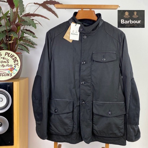 ALEXANDER MCQUEEN Giacca BARBOUR (M) nuova con etichette cerata 'NP Pendle' cotone cerato + lana tweed + bordo pelle