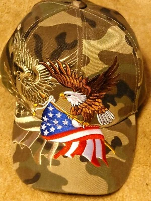 Black Hawk Joy Cap Baseball Cap Eagle with American Flag Camouflage - Image 1 of 4