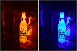 MLB Miami Marlins Baseball 12 oz Beer Bottle Light LED Man Cave Bar Mens - Picture 1 of 5