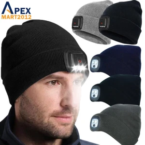 Cappello berretto unisex caldo invernale con luci led ricaricabile faro lavorato a maglia - Foto 1 di 23