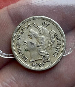 Us 3 Cents 1882 Grade AEF ( NO POST TO ITALY!!)