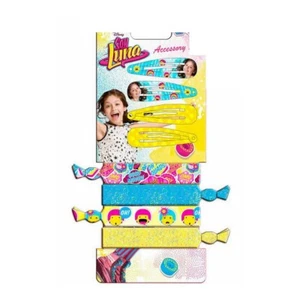 DISNEY : Soy Luna - 4 barrettes métal clic clac et 4 Bracelets Elastiques - Picture 1 of 1