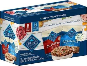 Wet Dog Food Toppers Variety Pack, Chicken & Hearty Beef, Cuts in Gravy, 3-oz. - Picture 1 of 2