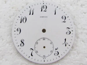 Omega Antiguo Suizo Original Porcelana Dial Cara de Reloj 45.3mm para Reloj de Bolsillo - Imagen 1 de 10