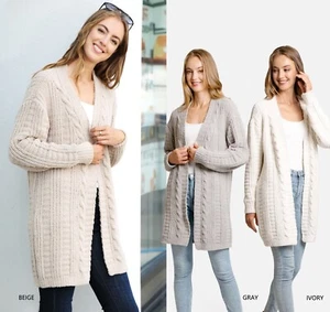 ComfyLuxe Solid Color Twist Knit Cardigan - Picture 1 of 15