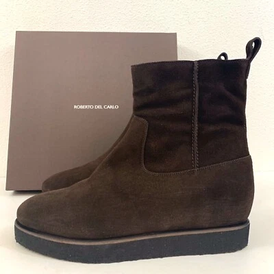 NUEVO CON ETIQUETAS BOTINES ROBERTO DEL CARLO MARRÓN GAMUZA CREMALLERA TALLA 41/10 $755 Foto 1 de 4