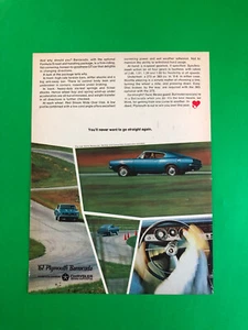 1967 PLYMOUTH BARRACUDA HEMI ORIGINAL VINTAGE PRINT AD ADVERTISEMENT PRINTED - Picture 1 of 1