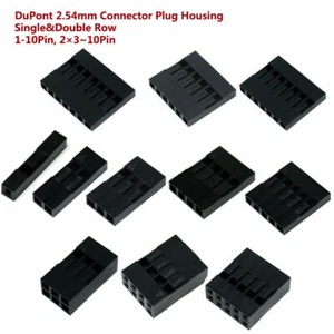 Single / Double Row DuPont 2.54mm Connector Plug Housing Shell 1-10Pin, 2×3~9Pin - Picture 1 of 3