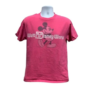 Disney Parks Walt Disney World Mickey Mouse Tee Shirt Short Sleeve Pink Medium - Picture 1 of 3