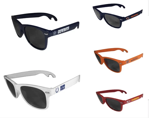 NFL Sunglasses Bottle Opener **New ( Bears, Bengals, KC Chiefs, Colts, Cowboys) Cover
