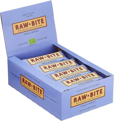 RAW BITE Organic Energieriegel: Vanilla Berry, 12er Pack (12 x 50 g) - Bild 1 von 3