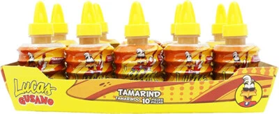 Caramelo mexicano líquido caliente Lucas Candy Gusano Tamarindo Dulce Liquido Enchilado Foto 1 de 4