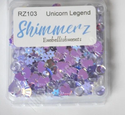 Unicorn Legend ~ Shimmerz / Tiny Unicorns ~ Stars / Shaker Cards & Crafts - Image 1 of 2