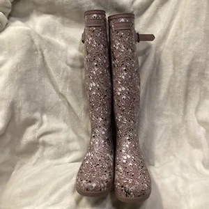 Hunter Rep Tall Particle Print Pink Rubber Rain Boots Women’s US 8 EU 39 - Bild 1 von 12