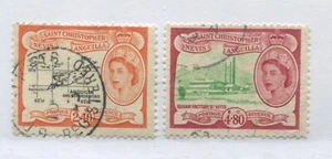 St. Kitts QEII 1954 $2.40 and 1957 $4.80 used - Picture 1 of 1