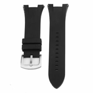 31mm Black Rubber Watch Band For Armani Exchange AX1042 AX1050 AX1114
