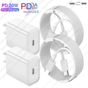 2X Type C Fast Charger Adapter USB C To USB C Cable For Samsung i-Phone 15 16 17 - Picture 1 of 17