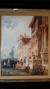 PINTURA ANTIGUA DE ACUARELA VICTORIANA WILLIAM MAW EGLEY (1826 - 1916) VENECIA - Imagen 1 de 9