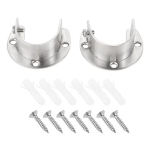 2pcs U-Shaped Closet Rod End Holder Shower Curtain Rod Bracket For Dia.32mm Pipe - Picture 1 of 7