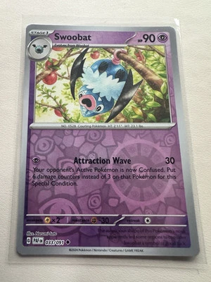 Swoobat 033/091 - Uncommon - Scarlet & Violet: Paldean Fates - Pokémon TCG - Image 1 of 2