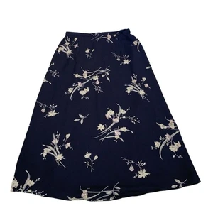Vintage Talbots Damen schwarz Maxi Blumen Seide Rock 12 90er Y2K Cottagecore Fee - Bild 1 von 8