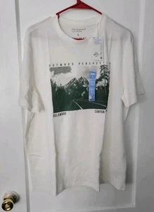 Men's Primark Graphic Short Sleeve T-SHIRT White Size Large Delaware Canyon - Picture 1 of 6