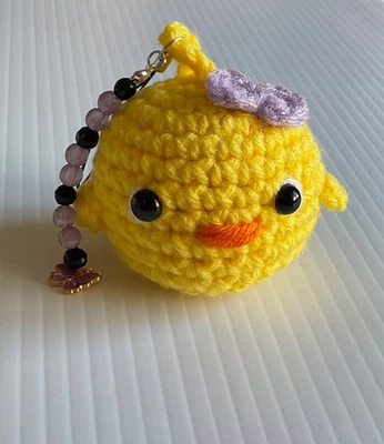 New Handmade Crochet Chicken keychain Plush - Image 1 of 3