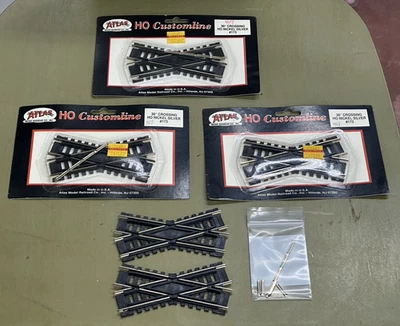 5 ATLAS #173 HO CODE 100 NICKEL SILVER 30-DEGREE CROSSING TRACK - FREE SHIP - Image 1 of 3