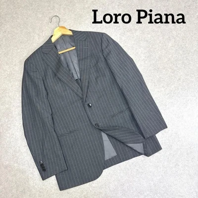 Jaqueta sob medida listrada Loro Piana cinza tamanho M-G - Imagem 1 de 4