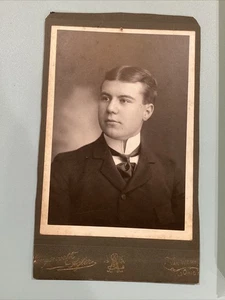 Trimmed Cabinet Card Born 1878 Died 1899 Notation Back, Van Wert Ohio Photo - Picture 1 of 9