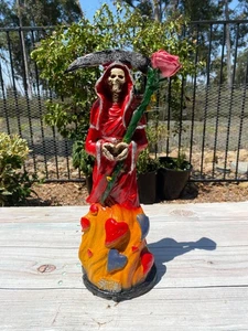 Estatua Santa Muerte Color Rojo 16" Santa Muerte / Parca / Curada / Roja - Imagen 1 de 10