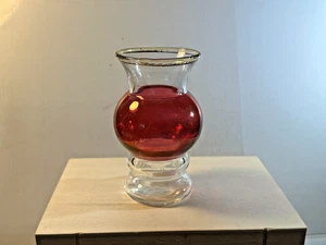 Vintage Art Deco Rose Farbe 4,0" Glas Knospen Vase. - Bild 1 von 2