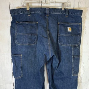 Pantalones de mezclilla Carhartt para hombre 42x30 resistentes flexibles calce relajado utilitario carpintero BD2808-M - Imagen 1 de 15