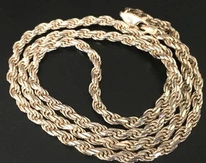 18" 17g Vintage Necklace MARKED ITALY 925 STERLING SILVER Rope Chain  lot y - Picture 1 of 5