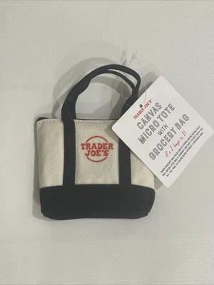 Trader Joe’s Canvas Micro Tote With Grocery Bag - Navy Blue - Image 1 of 4