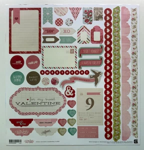 Hoja de pegatinas Basic Grey True Love 12x12-Amor/San Valentín - Imagen 1 de 1