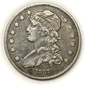 1837 Capped Bust Quarter 25c. XF Key Type Coin - Picture 1 of 2