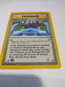 Pokémon 1st EDITION Focus Band 86/111 Non-Holo Rare Trainer Neo Genesis NM to MT - Picture 1 of 2