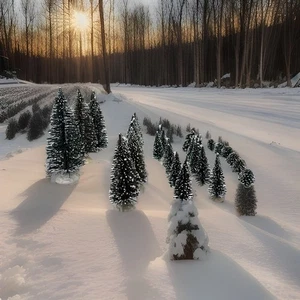 LEMAX 30 Pieces Assorted Pine Trees Village Collection Village Landscape - Picture 1 of 17