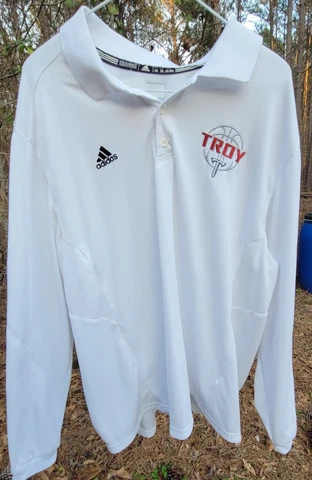 troy university trojans adidas adult 2XL white golf shirt great shape see pics Cover