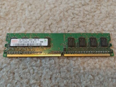 HYNIX 1GB 1RX8 PC2-6400U-666-12 DESK TOP MEMORY RAM HYMP112U64CP8-S6 - Image 1 of 2
