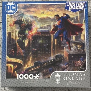 Thomas Kinkade 1000 Piece Jigsaw Puzzle Superman Sealed Justice League NEW - Picture 1 of 2