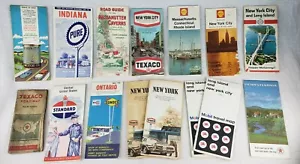 Vintage Gas Station Advertising Sign Road Maps Texaco Standard Oil Pure Sign LOT - Picture 1 of 9
