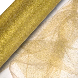 Glitzer Stoff Netz auf einer Rolle 30cm x 25m Weihnachten Tischläufer Wickeldekor - Bild 1 von 5