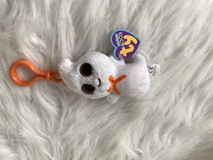 TY BEANIE BOOS  GHOSTY THE GHOST 👻 KEY CLIP- 3.5” PURPLE TAG - NEW W/ NEW TAG - Picture 1 of 3